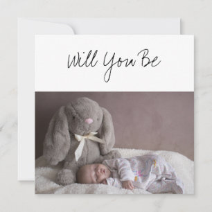 Carte Serez-vous mon Dieu Parents Bébé et lapin farci