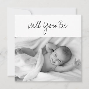 Carte Serez-vous mon DieuParent Baby Photo Insertion