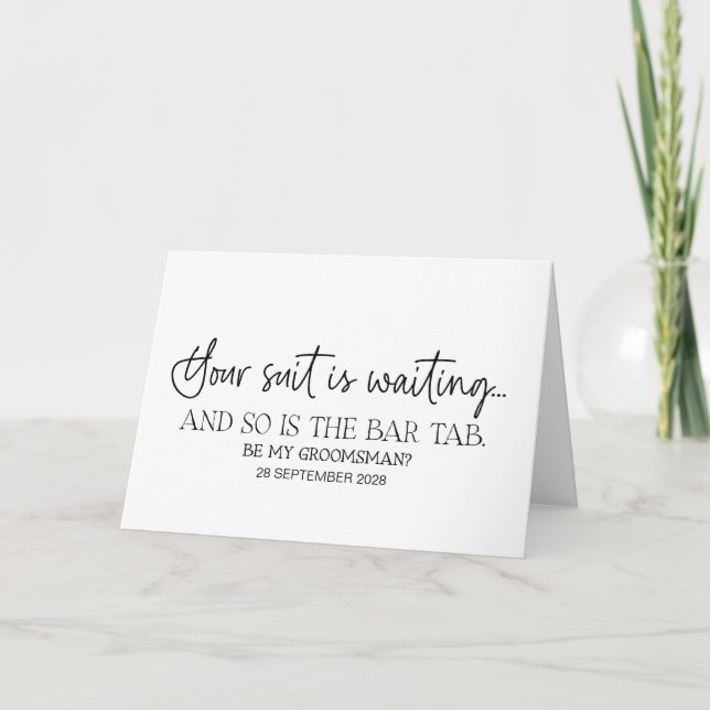 Carte Serez-Vous Mon Groomsman Demandant À Groom De Dema (Devant)
