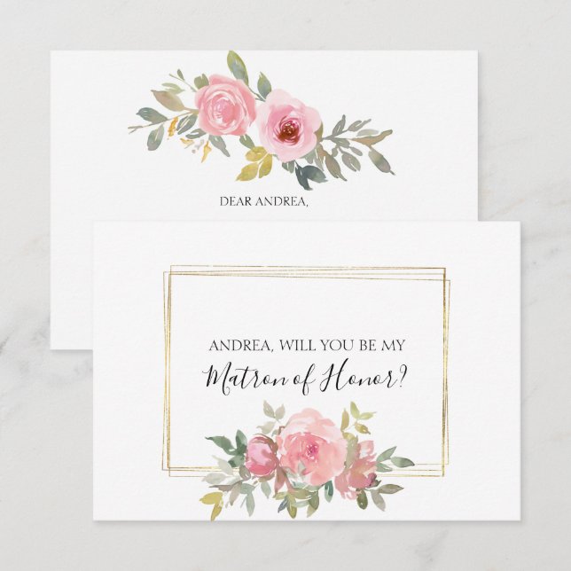 Carte Serez-vous mon mécène d'honneur rose vif (Devant / Derrière)