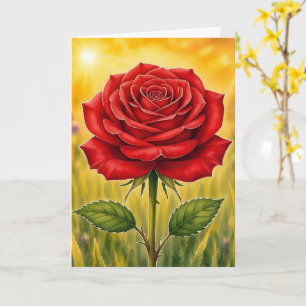 Carte Série Radiant Petal – Rose Rouge