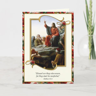 Carte Sermon sur le Mont Sympathy funeral Beatitudes
