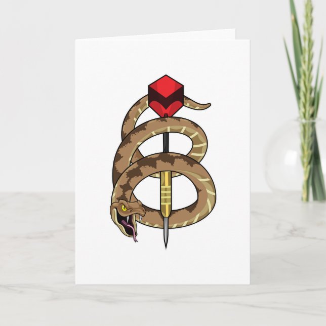 Carte Serpent au jeu de fléchettes avec fléchette (Devant)