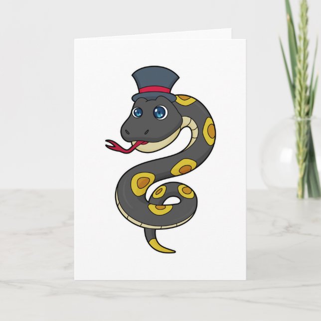 Carte Serpent avec Chapeau (Devant)