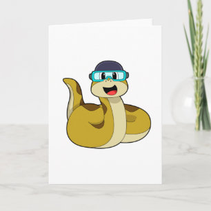 Carte Serpent avec lunettes de natation