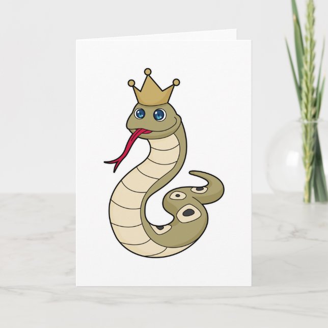 Carte Serpent comme roi avec couronne (Devant)