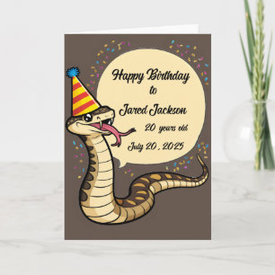 Carte Serpent de bétail portant une caricature casquette