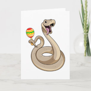 Carte Serpent en musicien avec Maracas