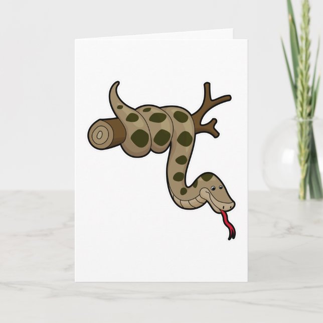 Carte Serpent sur branche (Devant)