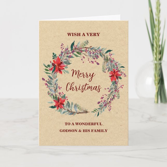 Carte Serre rustique Godson & Family Joyeux Noël (Devant)