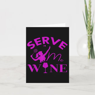 Carte Servez-moi Vin Drôle Joueur Badminton Boire cadeau