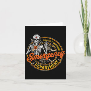 Carte Service d'urgence Skeleton Er Nurse Halloween C