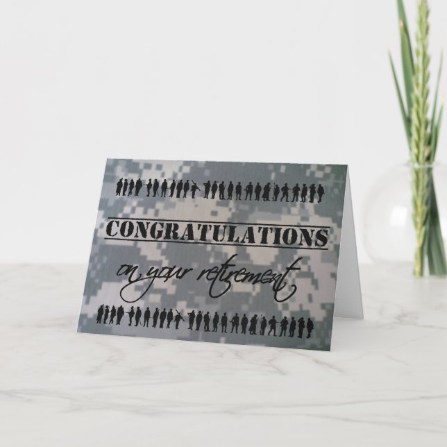 Carte Service militaire de retraite de félicitations (Devant)