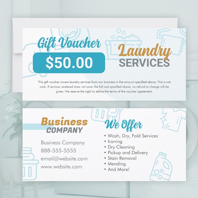 Carte Services de blanchisserie Pièce cadeau Lave-linge  (Créateur téléchargé)