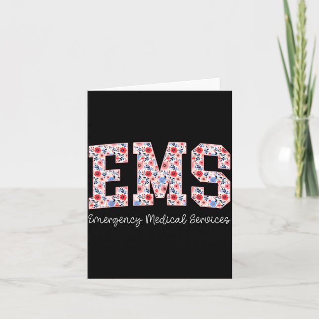 Carte Services d'urgence médicaux Fleurs Ems Emt Wildflo (Devant)