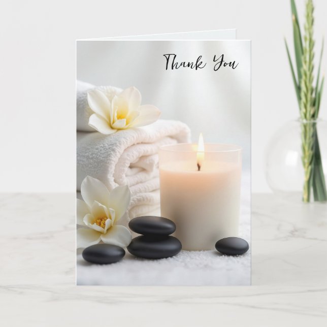 Carte Serviettes De Spa Merci Aux Fleurs De Magnolia (Devant)