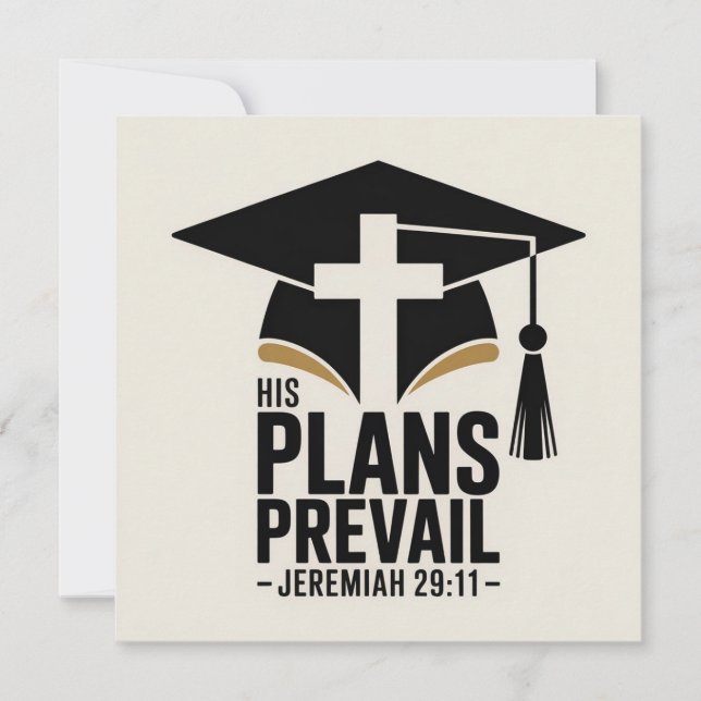 Carte Ses plans prévalent la graduation chrétienne (Devant)