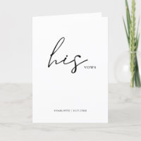 Ses Vows Card Minimaliste Vis Script