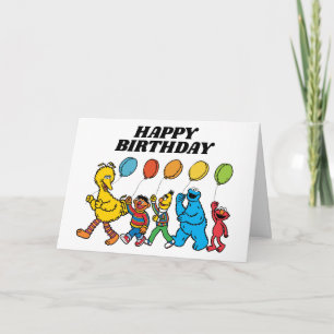 Carte Sesame Street Pals Balloons Anniversaire