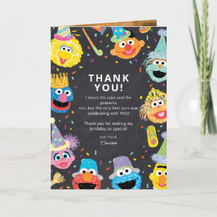 Carte Sesame Street Pals Confetti Anniversaire Merci