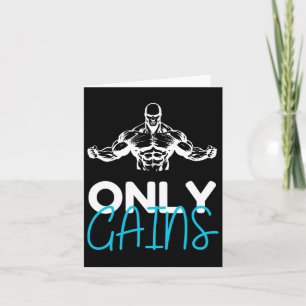 Carte Seulement Gains Funny Gym Fitness entraînement Bod