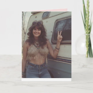 CARTE SEXY HIPPIE GIRL VALENTINE'S DAY GREETING CARD