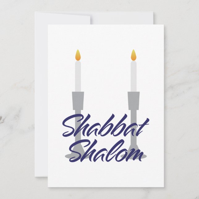 Carte Shabbat shalom salutation et chandeliers (Devant)