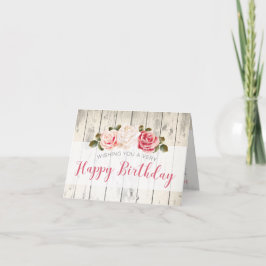 Carte Shabby Chic Rose Rustique Bois Personnalisé Annive