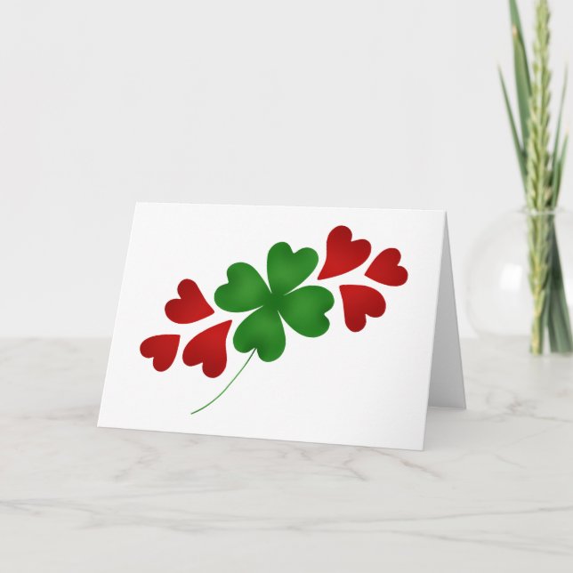 Carte Shamrock aux coeurs (Devant)