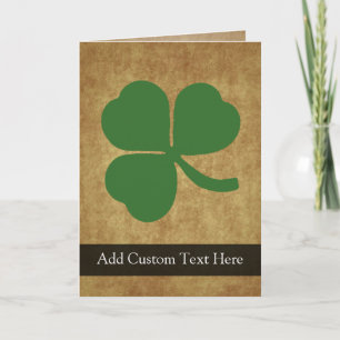 Carte Shamrock avec or Vintage