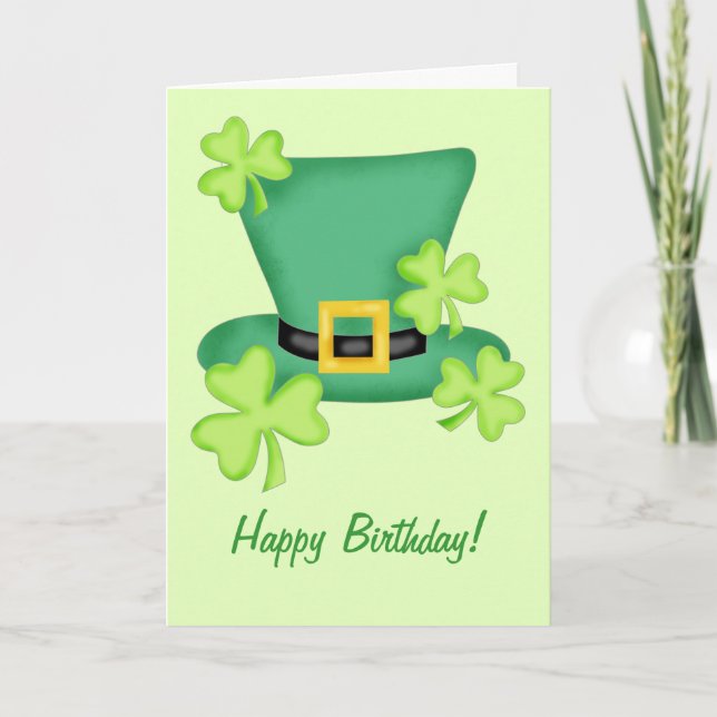 Carte Shamrock d'anniversaire de St. Patrick (Devant)
