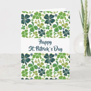 Carte Shamrock de trèfle vert Motif Saint Patrick`s Day