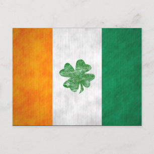 Carte Shamrock drapeau irlandais 2 côté