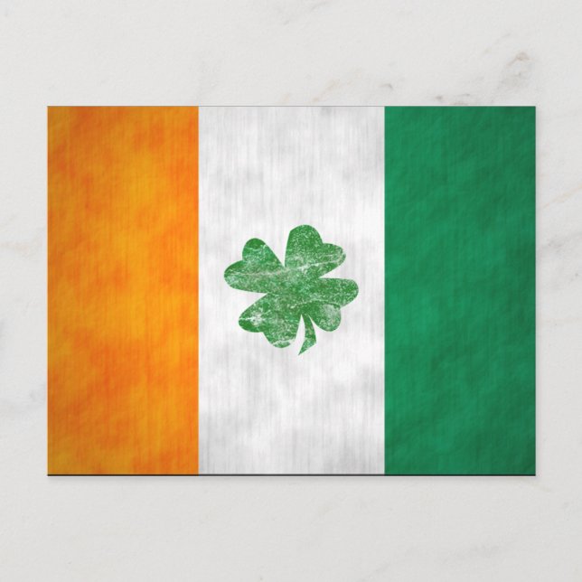 Carte Shamrock drapeau irlandais 2 côté (Devant)