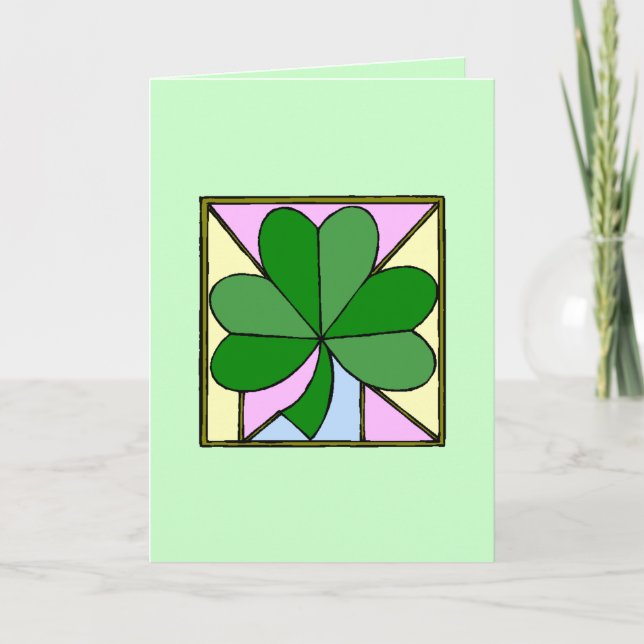Carte Shamrock en verre tendu (Devant)