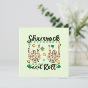 Carte Shamrock et rouleau - Squelette main