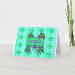 Carte Shamrock festif captivant la florale de St. Patric