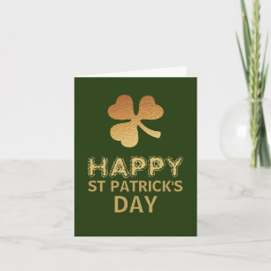 Carte Shamrock Gold Foil, Saint Patrick's Day