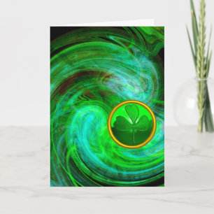 Carte SHAMROCK Jour de la Saint Patrick EN FRACTAUX VERT