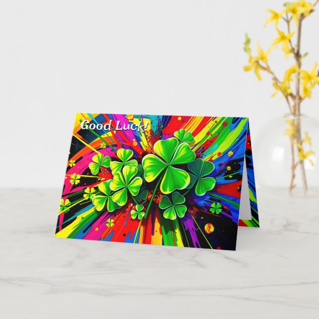 Carte [Shamrock Splash] Éclaboussure de Arc-en-ciel pour (Fleur jaune)