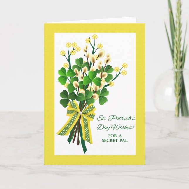 Carte Shamrocks de la Saint Patrick pour le secret Pal (Devant)