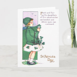Carte Shamrocks de panier fille