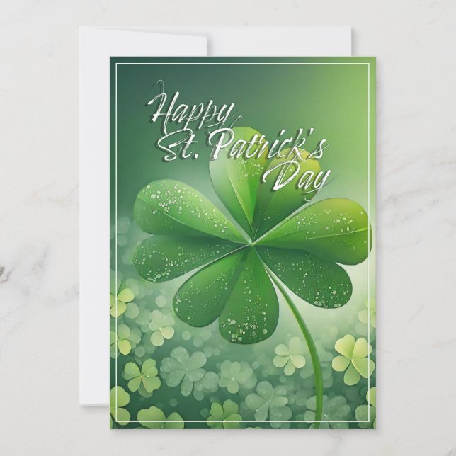 Carte Shamrocks verts Bonne St. Patrick's Day (7) c (Devant)