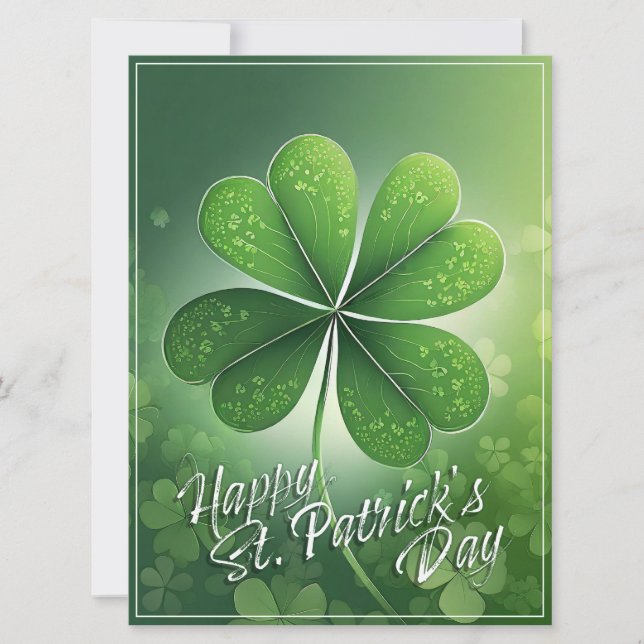 Carte Shamrocks verts Bonne St. Patrick's Day (8) c (Devant)