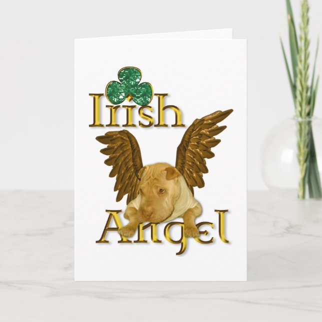 Carte Shar Pei Dog Irish Angel (Devant)