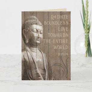 Carte Share the Love Buddhist Wood Effect Buddha Quote