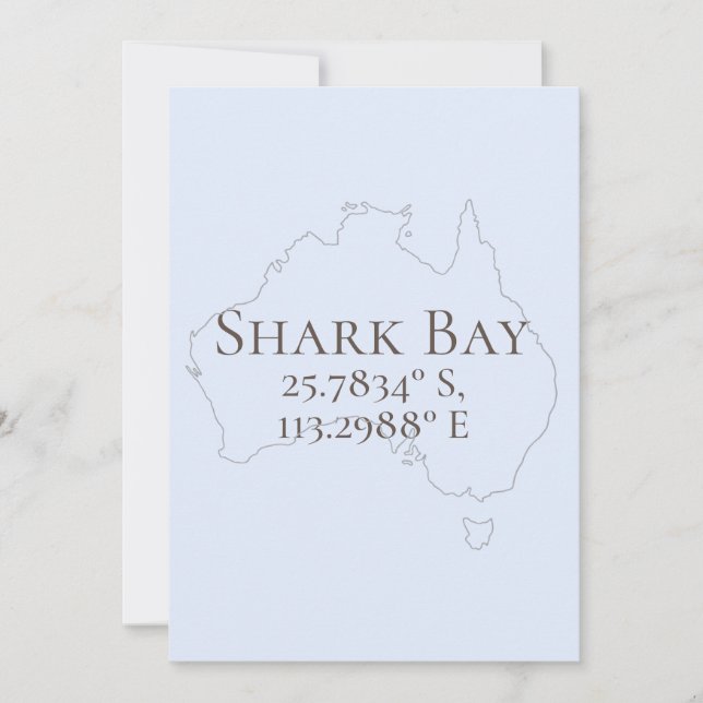 Carte Shark Bay Australie Latitude & Longitude (Devant)
