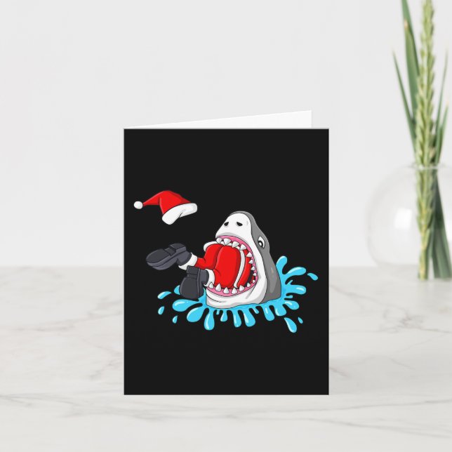 Carte Shark Mange Santa Claus Christmas Boys Girls Kids  (Devant)