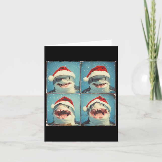 Carte Shark Père Noël Ocean Animal Photographie Noël Sha (Devant)