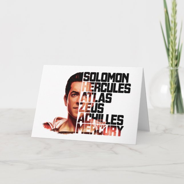 Carte SHAZAM ! graphique d'acronymes de plan rapproché (Devant)